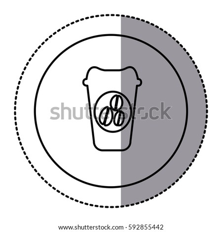 white emblem coffee espresso icon, vector illustraction design