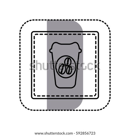 contour emblem coffee espresso icon, vector illustraction design