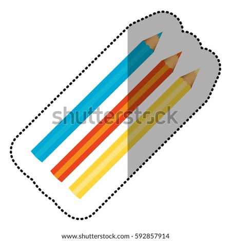 colors pencils icon stock, vector illustraction design image