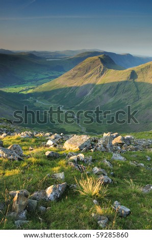 View from Pillar over Mosedale towards Yewbarrow in the English Lake District Royalty-Free Stock Photo #59285860