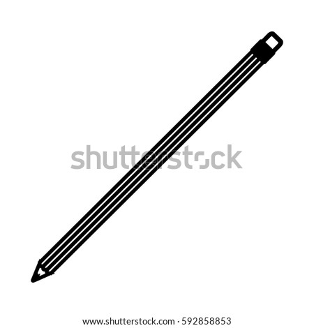 white contour pencil icon stock, vector illustraction design image