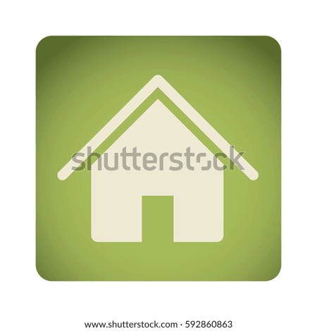green emblem house icon, vector illustraction design image