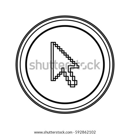 contour emblem mouse cursor icon, vector illustraction design