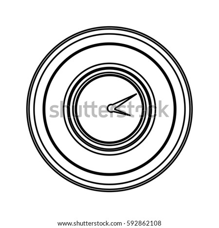 contour emblem clock icon, vector illustraction design image