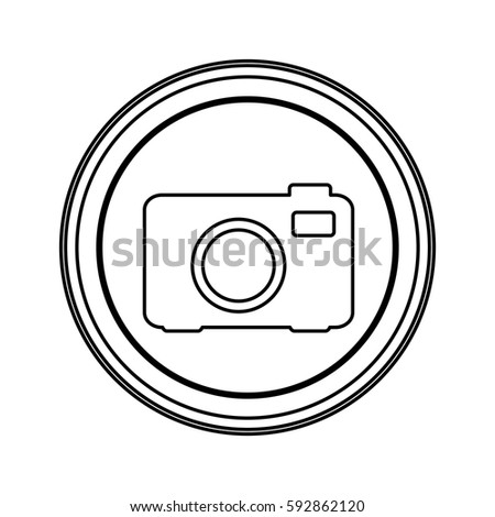 contour emblem camera icon, vector illustraction design image
