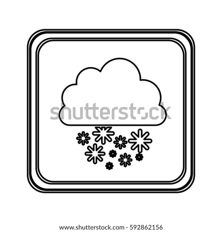 silhouette emblem cloud snowing icon, vector illustraction design