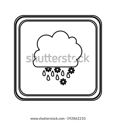 figure emblem cloud rainning and snowing icon, vector illustraction