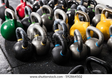 Different Sizes Of Kettle Bell In The Gym