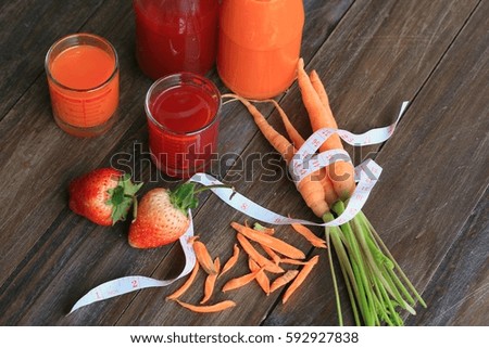 Strawberry and carrot juice