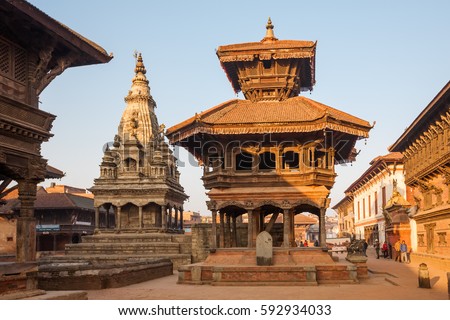 Bhaktapur city before earthquake, Nepal Royalty-Free Stock Photo #592934033