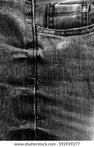 dark.Denim texture and background , Denim choppy fashion. Jeans pocket for background