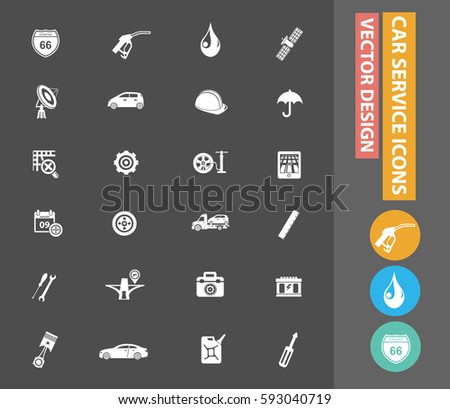 Car service icon set,clean vector