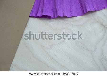 Photo paper background pink brown paper and light wood