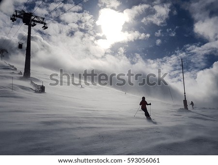 Enjoying ski in winter time