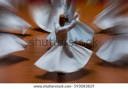 Whirling Dervish sufi religious dance Royalty-Free Stock Photo #593083829