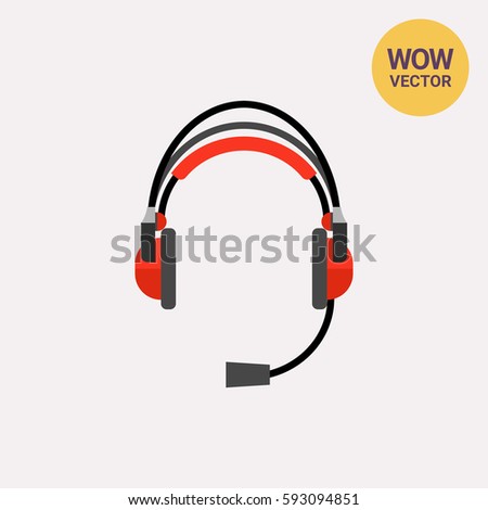 Earphones headset icon