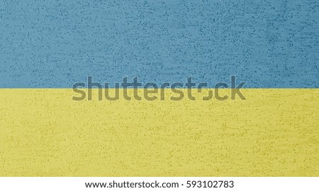 Ukraine flag on plaster wall