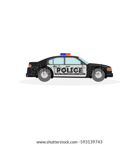 Isolated police car on white background. Concept of law, patrol and cops.