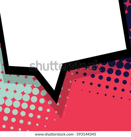 For sale banner. Abstract creative hand drawn vector colored blank bubble. Comic speech balloon on halftone dot background pop art style. Comic book text dialog empty cloud.