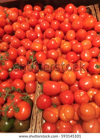 Tomatoes in a supermarket.