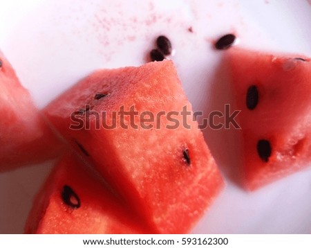 Closeup watermelon on the dish