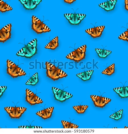 Vector butterflies seamless pattern spring season wrapping paper or fabric design