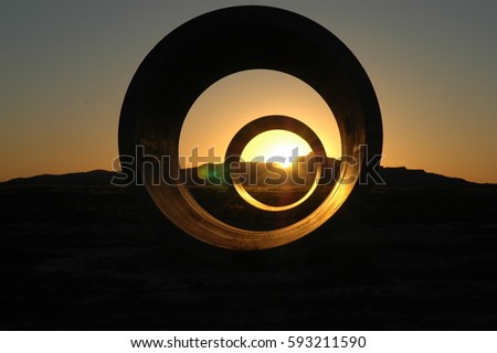 Summer solstice in the Utah desert Royalty-Free Stock Photo #593211590