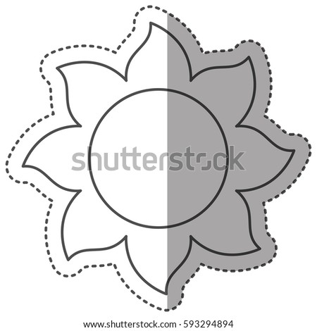 sticker monochrome contour with petals forming flower icon vector illustration