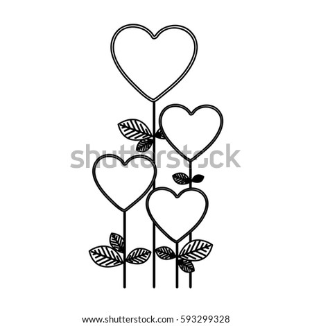 figure heart balloons trees icon, vector illustraction design