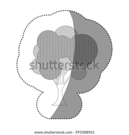 figure stamp beautiful tree icon, vector illustraction design image