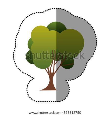 color stamp tree art icon, vector illustraction design