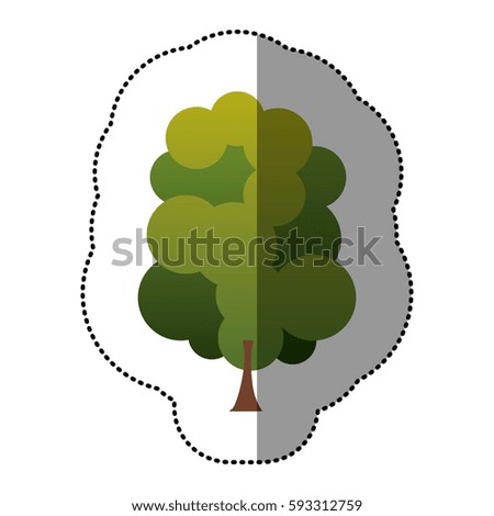 color stamp set of abstract tree icon, vector illustraction design