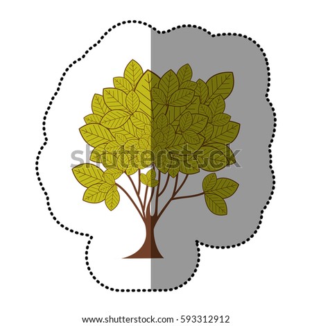 lime green sticker tree art icon, vector illustraction design image