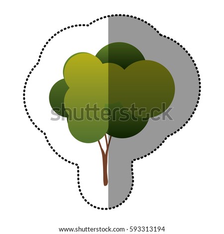 color natural tree icon, vector illustraction design image