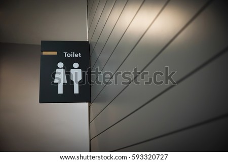 Public Restroom Sign, Toilet Symbol, Femail and Male gender Signage Plate - Concept background