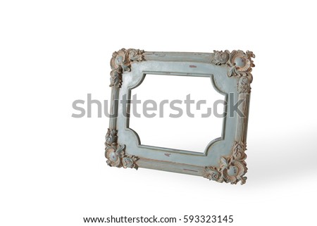 Vintage classic frame for photos on a white background. It is isolated, the worker of paths is present.