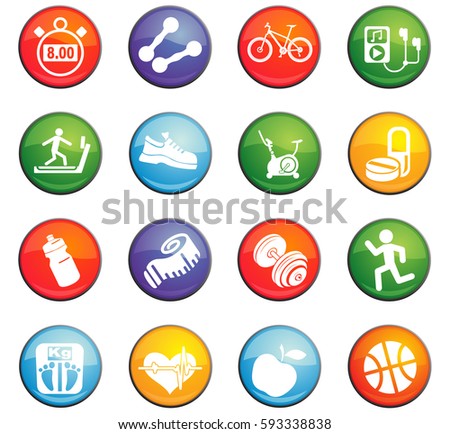 fitness vector icons for user interface design