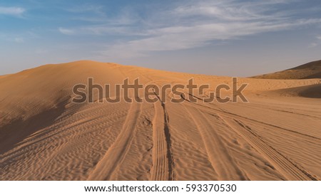 Beautiful sand dunes Dubai Desert 