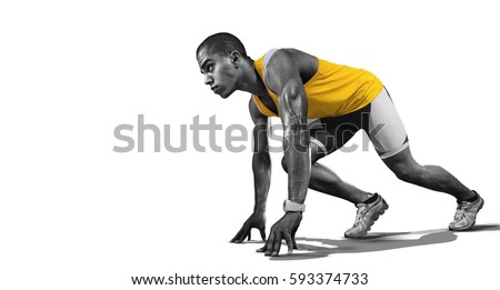 Sport. Isolated Athlete runner. Silhouette. Royalty-Free Stock Photo #593374733