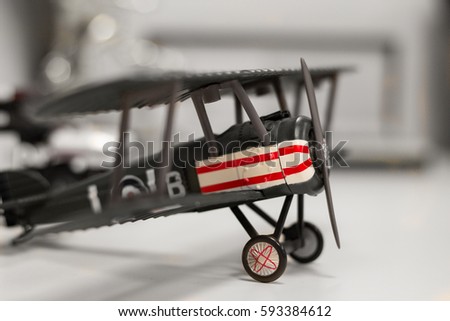 Aircraft model standing on a table