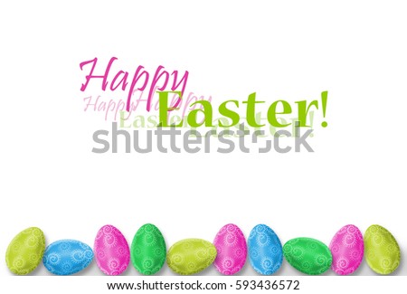 Beautiful painted Easter eggs isolated on white background for design