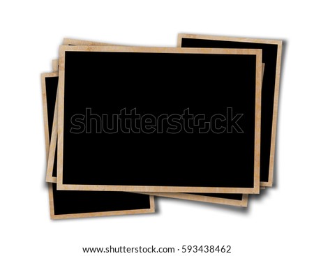 Old grunge paper frames on  isolated white background