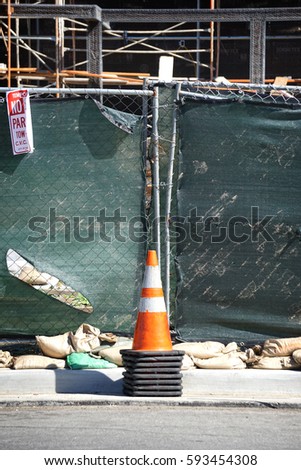  safety cones on construction site                              