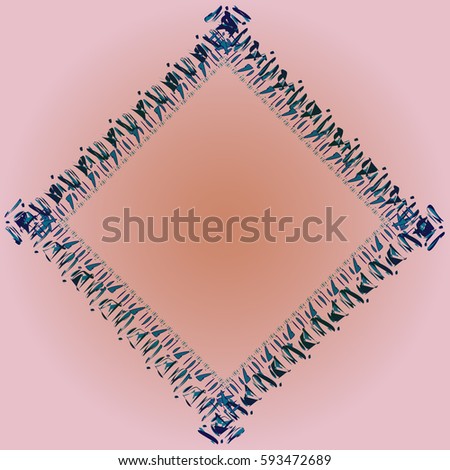 Abstract tender frame with ornament of mixed lines.