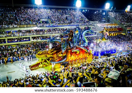 Carnival Rio 2017  Miniature effect Royalty-Free Stock Photo #593488676