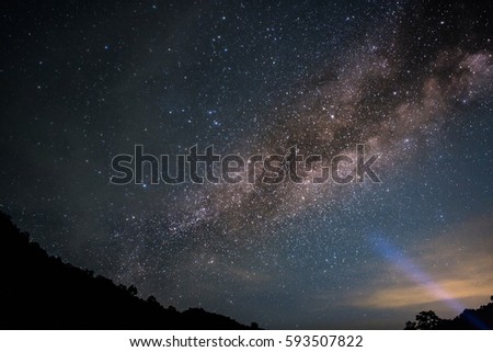 Milky way galaxy at Night sky and star.copy space