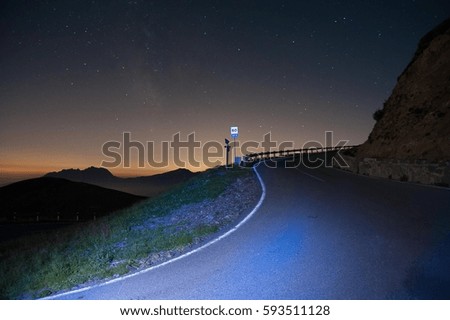 road in the starry night