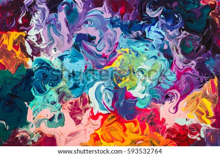 macro close up of different color oil paint. colorful acrylic. modern art concept Royalty-Free Stock Photo #593532764