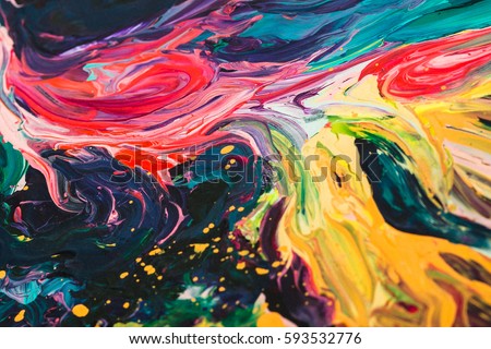 macro close up of different color oil paint. colorful acrylic. modern art concept Royalty-Free Stock Photo #593532776