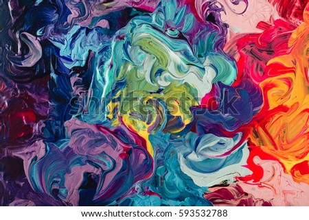 macro close up of different color oil paint. colorful acrylic. modern art concept Royalty-Free Stock Photo #593532788